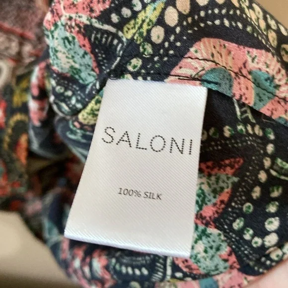 Saloni -Paisley Multicolor Print Tyra Dress In Batik Border - Picture 8 of 12